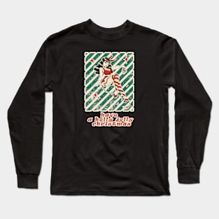 Retro Pin Up xmas Girl Have a Holly Jolly Christmas Long Sleeve T-Shirt